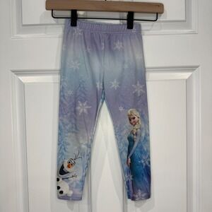 Disney Jumping Beans Frozen Elsa Olaf Leggings Purple Blue Size 4T